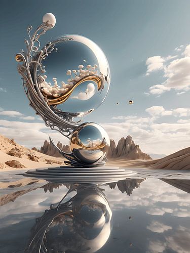 Surrealisme landschap futuristisch