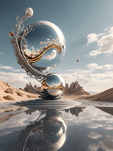 Surrealisme landschap futuristisch van Jolique Arte