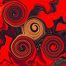 Abstracte Kunst - Vloeibare Schilderkunst Rode Zonde van Patricia Piotrak thumbnail