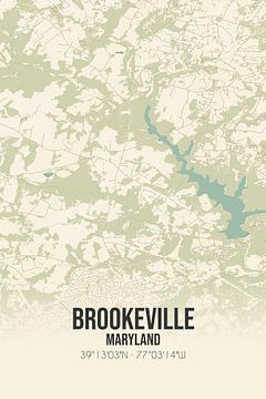 Carte ancienne de Brookeville (Maryland), USA. sur Rezona