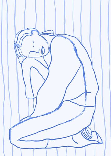 Illustration: Porträt in Blau