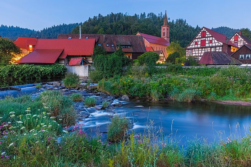 Fachwerkhäuser in Schiltach bei Sonnenaufgang von Henk Meijer Photography