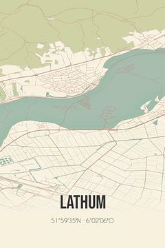 Carte ancienne de Lathum (Gueldre) sur Rezona