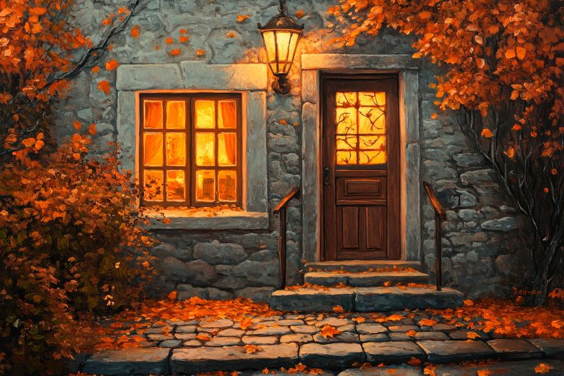 Porte d'entrée automnale par Poster Art Shop