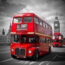 LONDON Red Buses on Westminster Bridge by Melanie Viola thumbnail