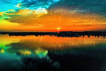 The Magic of Mirrored Water And Sunsets by Wieke Rozema - Boonstra