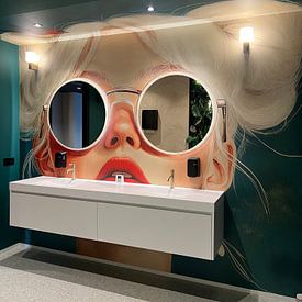 Klantfoto: Snow white II van Mirjam Duizendstra, als naadloos behang