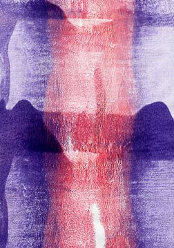 Rood en paarsviolet. Natuurlijk patroon. van Dina Dankers