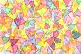 Tanzende Herzen Aquarellgemälde von Karen Kaspar