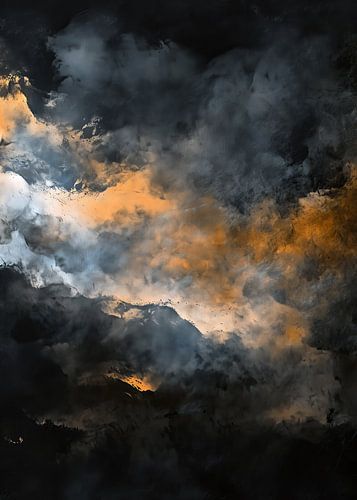 Storm abstractie schilderij