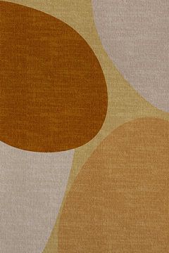 Modern abstract geometric organic retro shapes in earthy tints: yellow, beige, brown, white by Dina Dankers