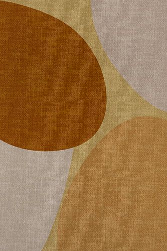 Moderne abstracte geometrische organische retrovormen in aardetinten: geel, beige, bruin, wit