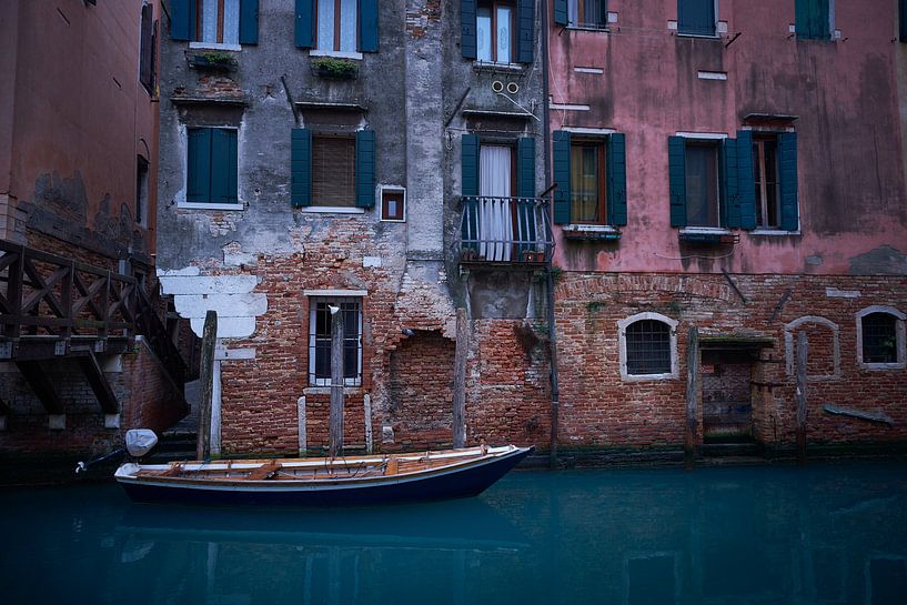 boat in venetian canal by Karel Ham