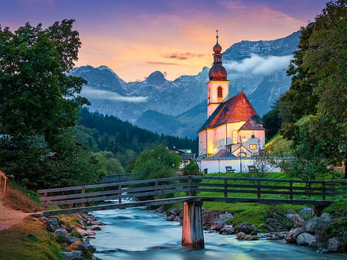 Kirche von Ramsau in Bayern, Deutschland von Michael Abid