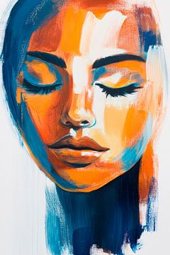 Colours of silence - portrait art Light play of emotions by Poster Art Shop