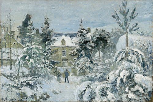 Piette&#039;s House at Montfoucault (1874) painting by Camille Pissarro.