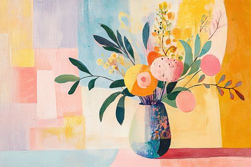 Blumenkunst | Pastell Blumenvase