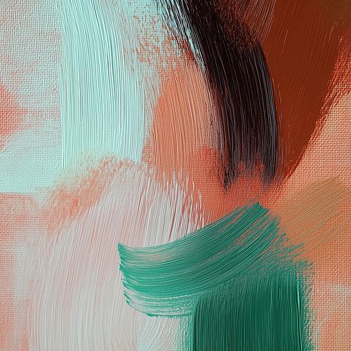 Jeu abstrait de coups de pinceau dans des tons terreux et frais