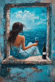 Meerblick und Wein von Poster Art Shop