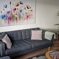 Photo de nos clients: Délicat champ de fleurs par Bianca ter Riet, sur toile