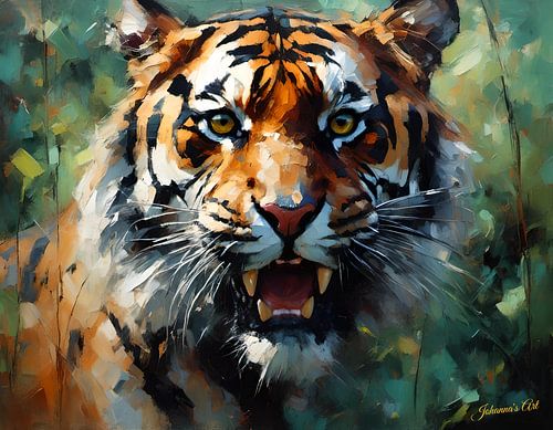Wilde dieren - Geabstraheerd surrealisme - Tijger 2