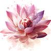 Aquarellmalerei Lotusblume auf weißem Hintergrund von Digital Art Waves