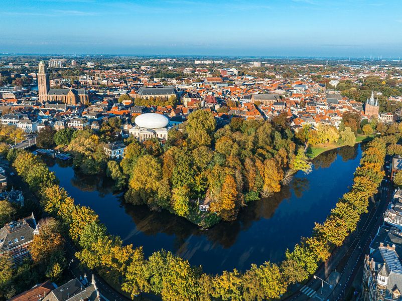Zwolle city aerial view during a beautiful autumn day by Sjoerd van der Wal Photography