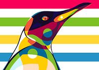 Pinguïn in Pop Art stijl