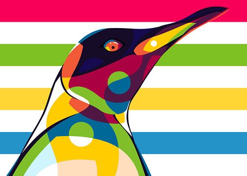 Pinguin im Pop-Art-Stil