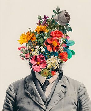 Flowers collage Portrait by But First Framing