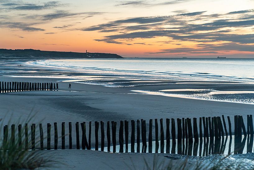 Coucher de soleil sur la Côte d'Opale par Frans Bouman
