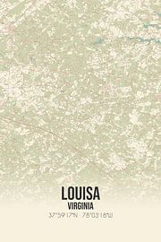 Alte Karte von Louisa (Virginia), USA. von Ortsdrucke
