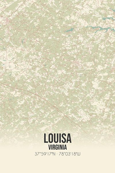 Carte ancienne de Louisa (Virginie), USA. par Affiches de lieux