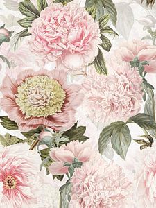 Pastel Vintage Pfingstrosen Muster