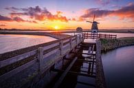 Molen het Noorden tijdens zonsondergang. van Justin Sinner Photography ( Fotograaf op Texel) thumbnail