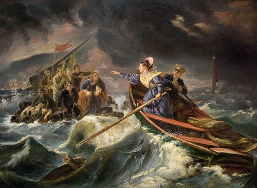 Charles Achille D'Hardiviller,Grace Darling en haar vader redden