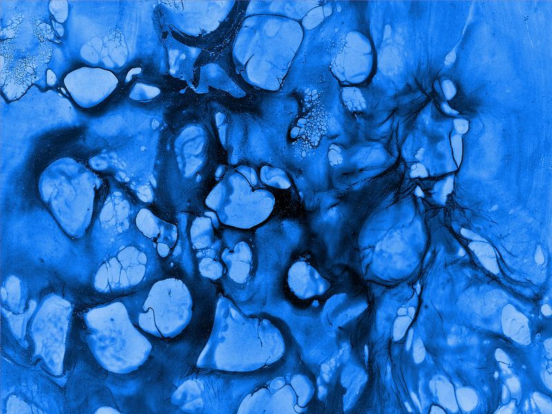 Zellen 2 - blau van Katrin Behr