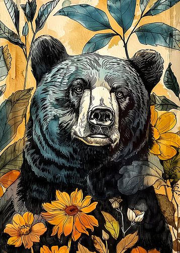 Dier Bear aquarel Animal Art