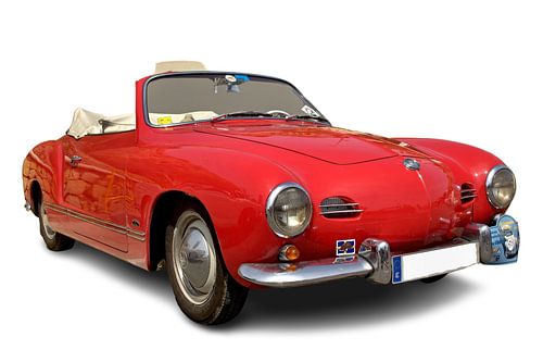 Karman Ghia cabriolet in rood