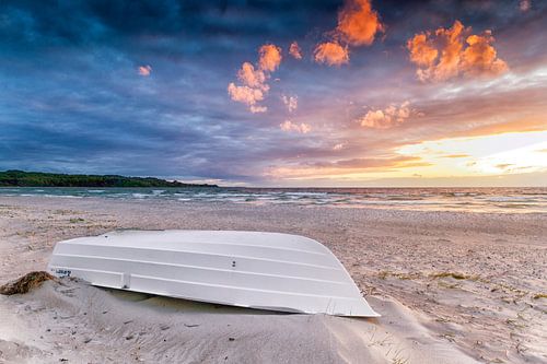 Boat at Hove Strand beach in Denmark