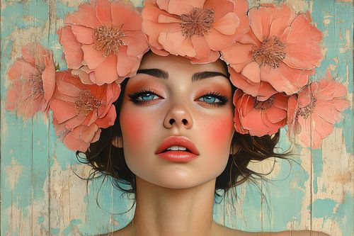 vrouw met bloemen fantasie