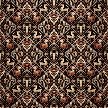 Textielpatroon van de Dayak Kenyah – Traditioneel ontwerp uit het inheemse erfgoed van Borneo