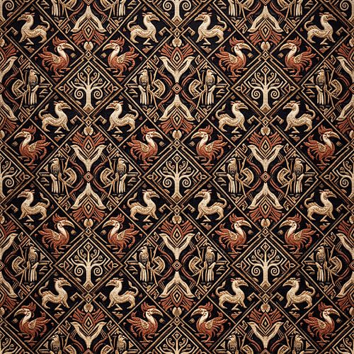 Textielpatroon van de Dayak Kenyah – Traditioneel ontwerp uit het inheemse erfgoed van Borneo