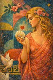 Peinture représentant la déesse grecque Aphrodite. sur Johannes