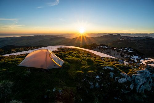 Zonsopgang over de Appenzeller regio en het Bodenmeer