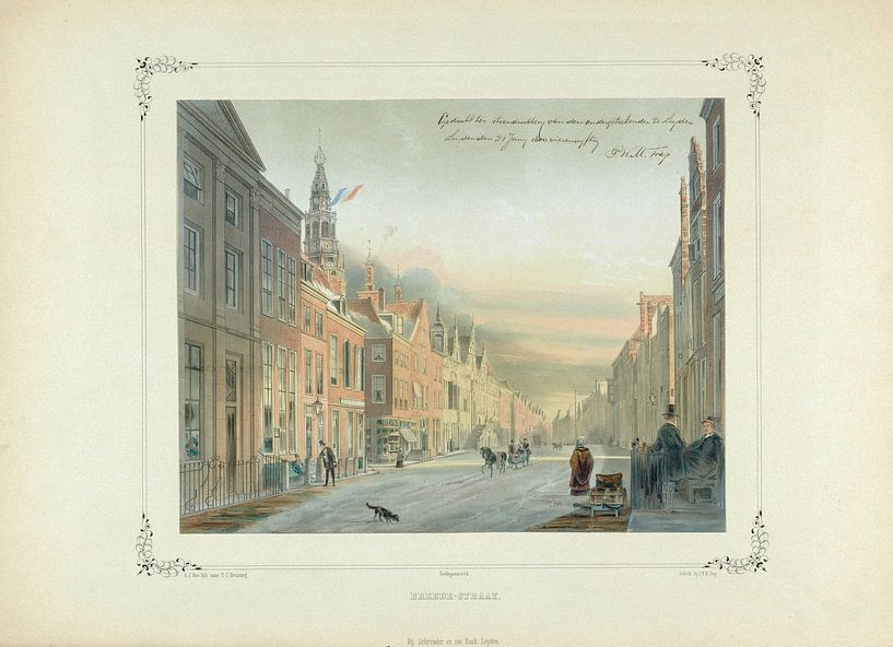 Ansicht der Breetraat in Leiden, 1854 von Atelier Liesjes