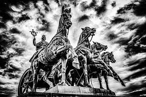 Braunschweiger Quadriga in schwarz-weiss