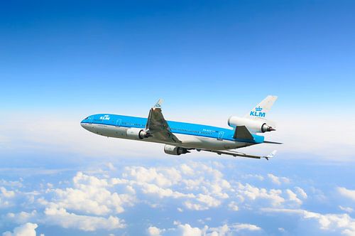 KLM McDonnell Douglas MD-11 vliegtuig in de lucht by Sjoerd van der Wal Photography