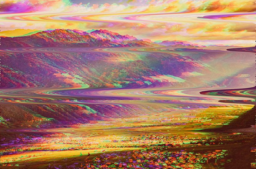 Vue dans le Tyrol du Sud Glitch Art par Jonathan Schöps | UNDARSTELLBAR.COM — Pensées visuelles sur Dieu