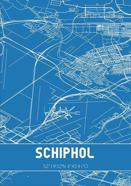 Blueprint | Map | Schiphol (North Holland) by Prints of Place